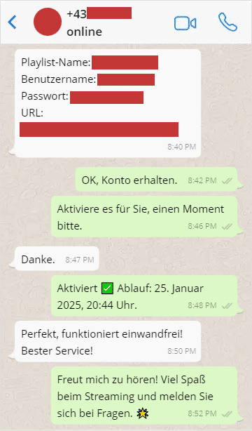 whatsapp review for iptv deutschland service