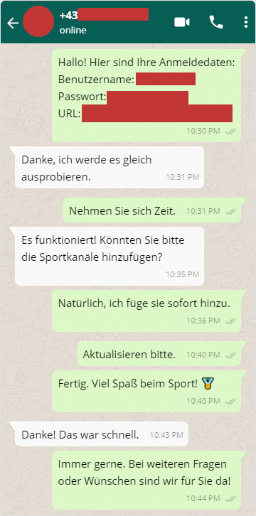 whatsapp review for iptv deutschland service