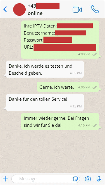 whatsapp review for iptv deutschland service