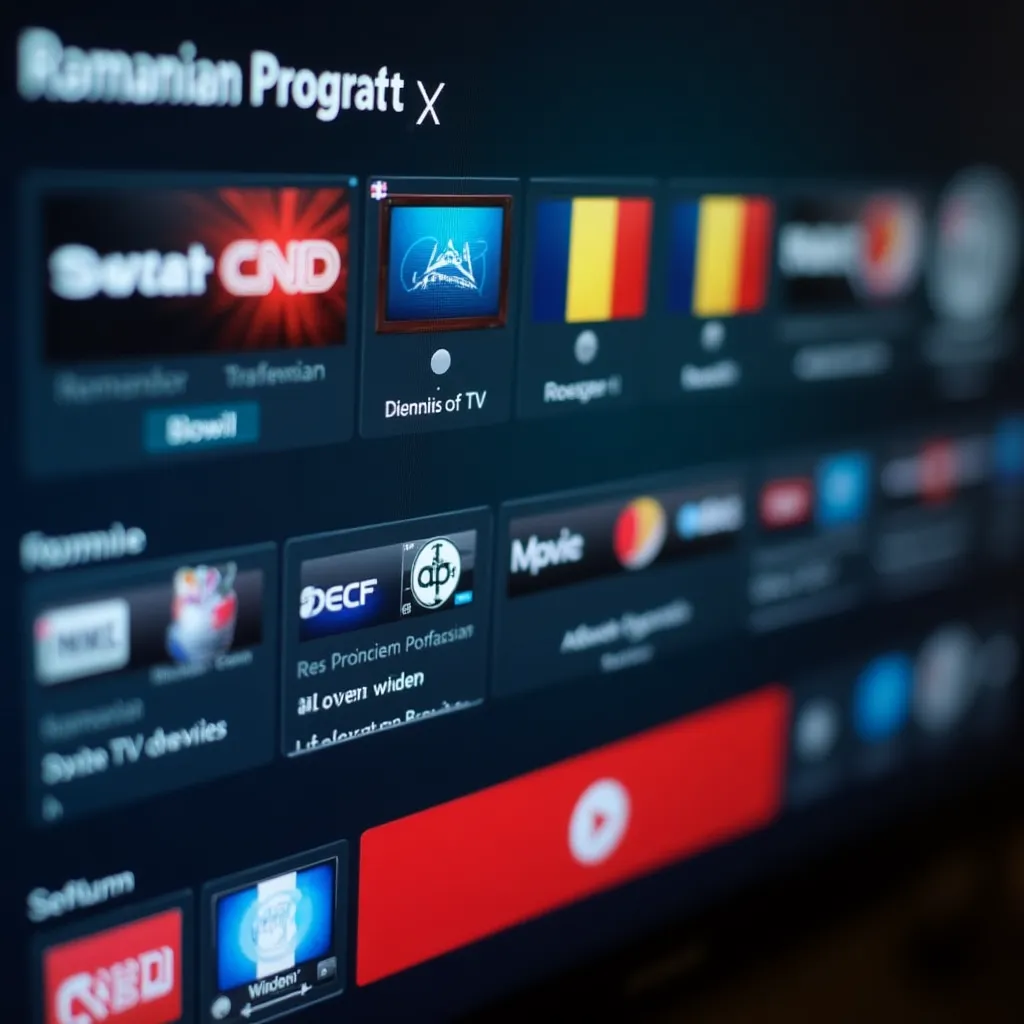 iptv player windowsA person in a modern home office, smiling while watching their favorite Romanian TV show on a large screen connected to a Windows PC with IPTV Player Windows.